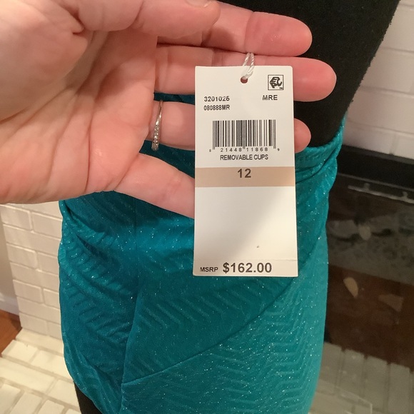 #312 NWT Trina Turk Swim & Spa Collection Teal Shimmer Swimsuit Size 12 - Picture 7 of 11